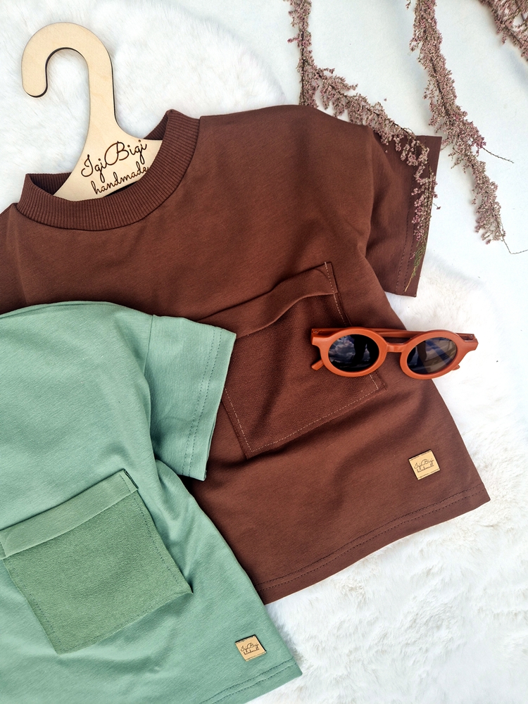 BLUZECZKA oversize LEKKA jersey KIESZONKA pralina