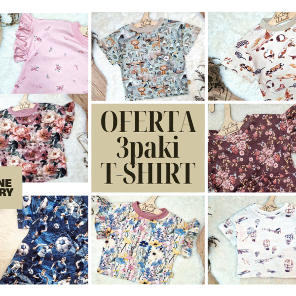 3PAK T-SHIRT rozm.110-128 wzory CHŁOPIEC